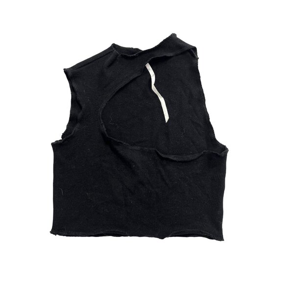 Are You Am I Front Cut Out Top in Black - Picture 1 of 4